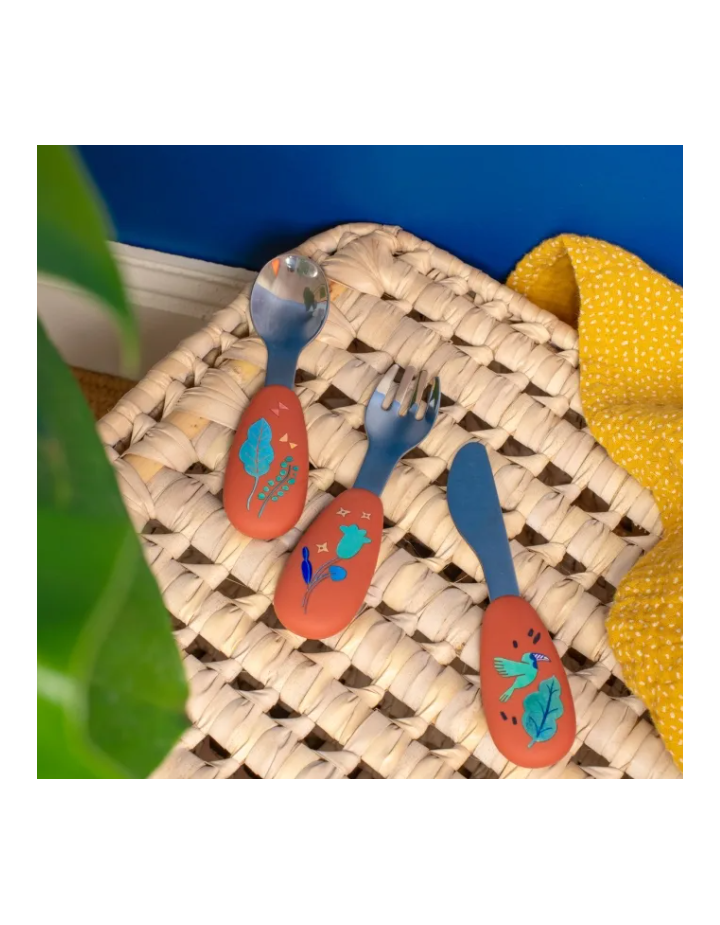 Set couverts silicone La Forêt Mawa Moulin Roty