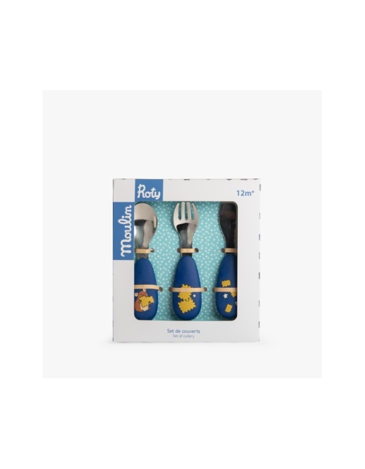 Set couverts silicone Puce et Pilou Moulin Roty