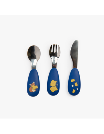 Set couverts silicone Puce et Pilou Moulin Roty