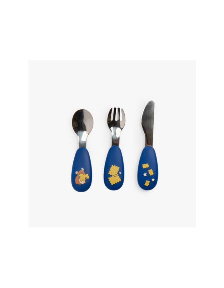 Set couverts silicone Puce et Pilou Moulin Roty