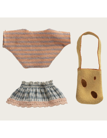 Maileg vêtements et sac Petite Sœur Souris – tenue miniature