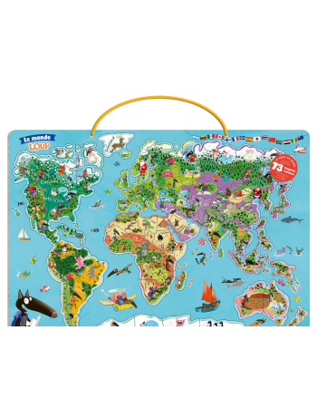 Carte du Monde Magnétique Puzzle Loup Auzou