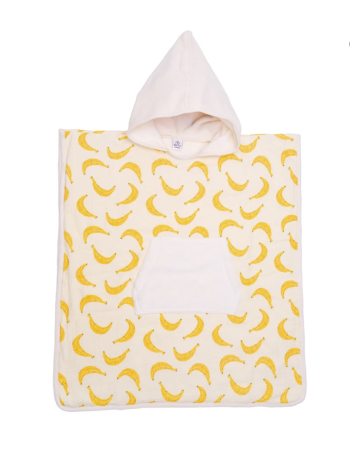 Poncho de bain à capuche Bananes 3-5 ans BB&Co – Bambou & gaze de coton