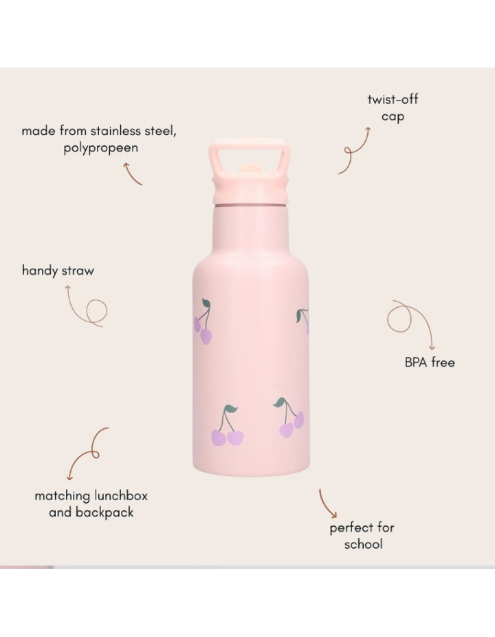 Gourde Nostalgia cerises 350 ml Kidzroom enfant
