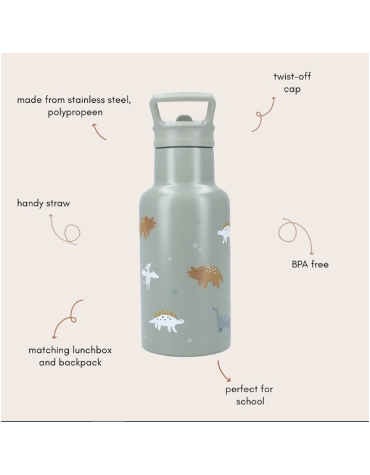 Gourde Enfant 350 ml Small Talk Vert Kidzroom | École & Sorties