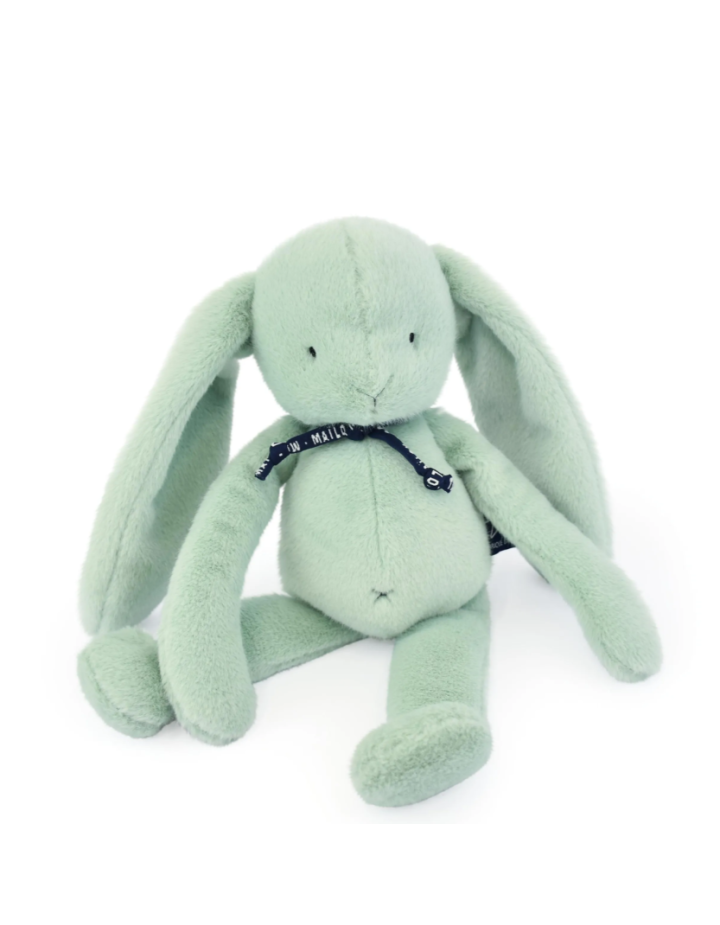Lapin Méloé Vert Sauge Maïlou Tradition | Peluche Fabriquée en France