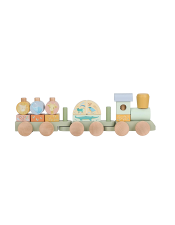 Train de Blocs en Bois Vert Little Dutch | Safari Friends