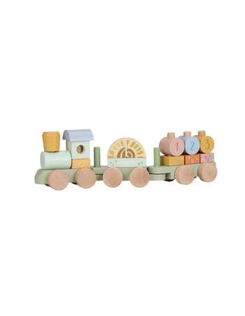 Train de Blocs en Bois Vert Little Dutch | Safari Friends