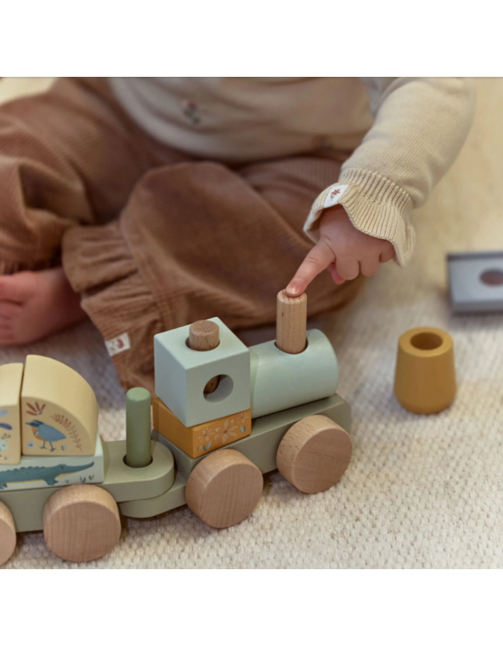Train de Blocs en Bois Vert Little Dutch | Safari Friends