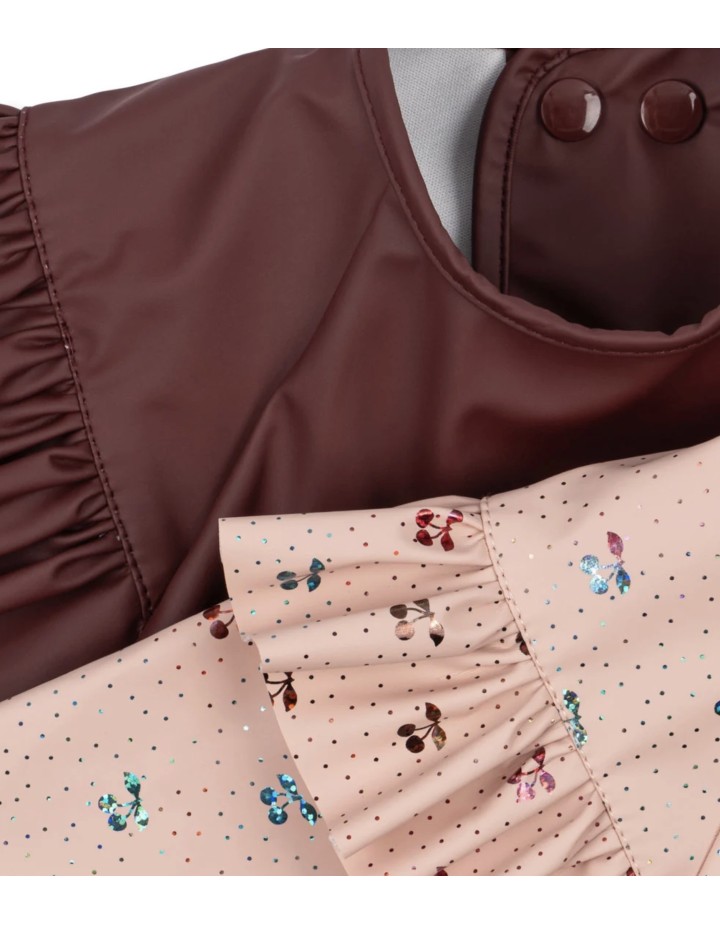 Lot 2 bavoirs à manches Cherry Glitter | Konges Sløjd