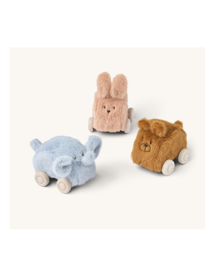 Lot 3 voitures en peluche ANSEL Liewood – Pale Tuscany