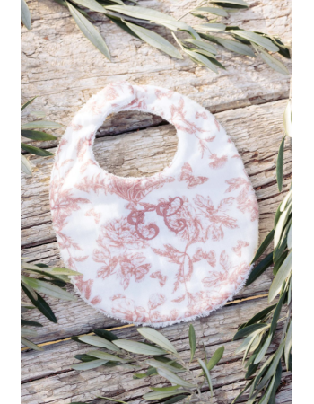 Bavoir Toile de Jouy Rose Tartine et Chocolat | T1