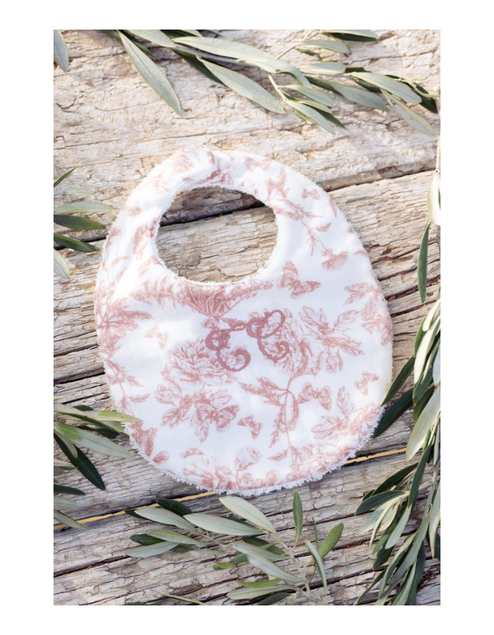 Bavoir Toile de Jouy Rose Tartine et Chocolat | T1