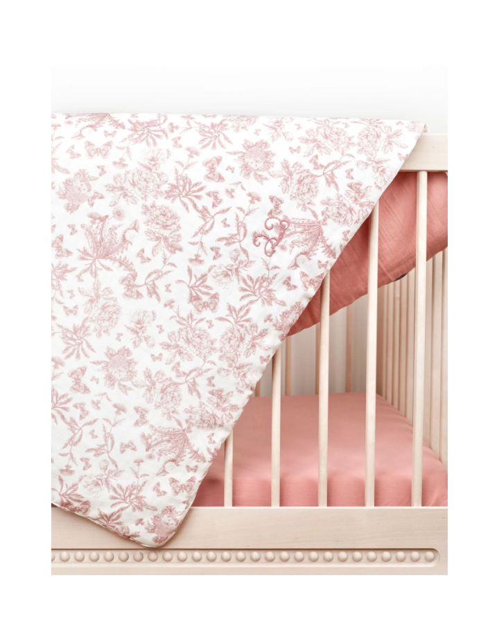Plaid Réversible Toile de Jouy Tartine et Chocolat | 80x100 cm