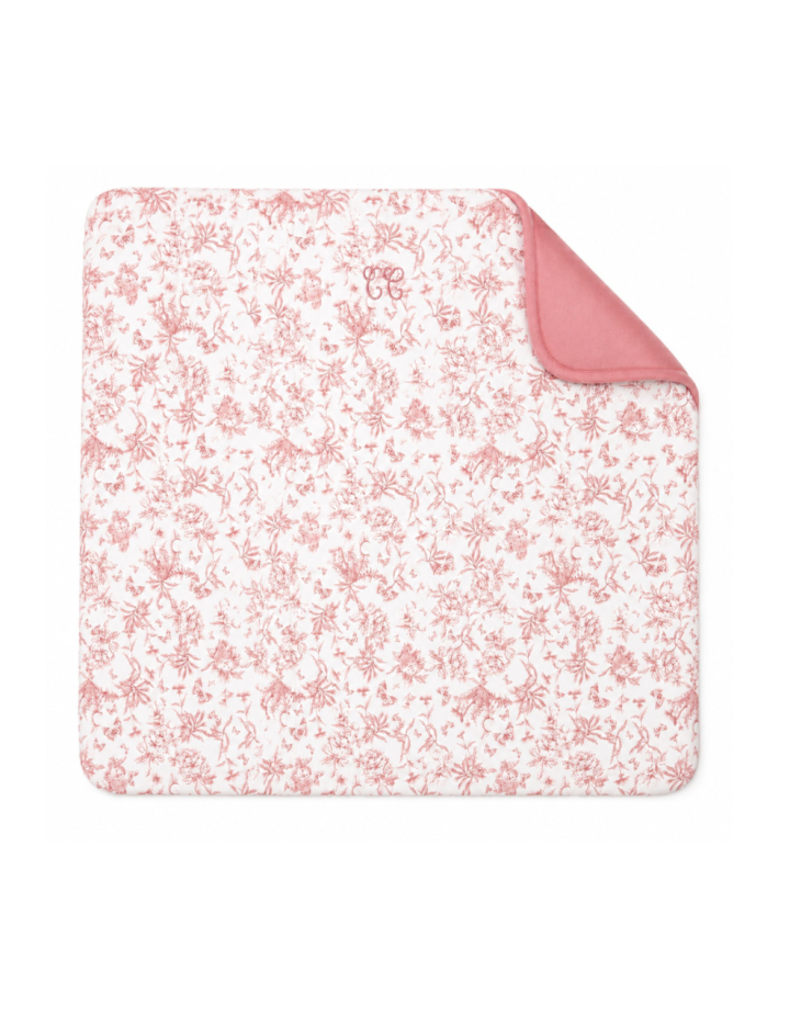 Plaid Réversible Toile de Jouy Tartine et Chocolat | 80x100 cm