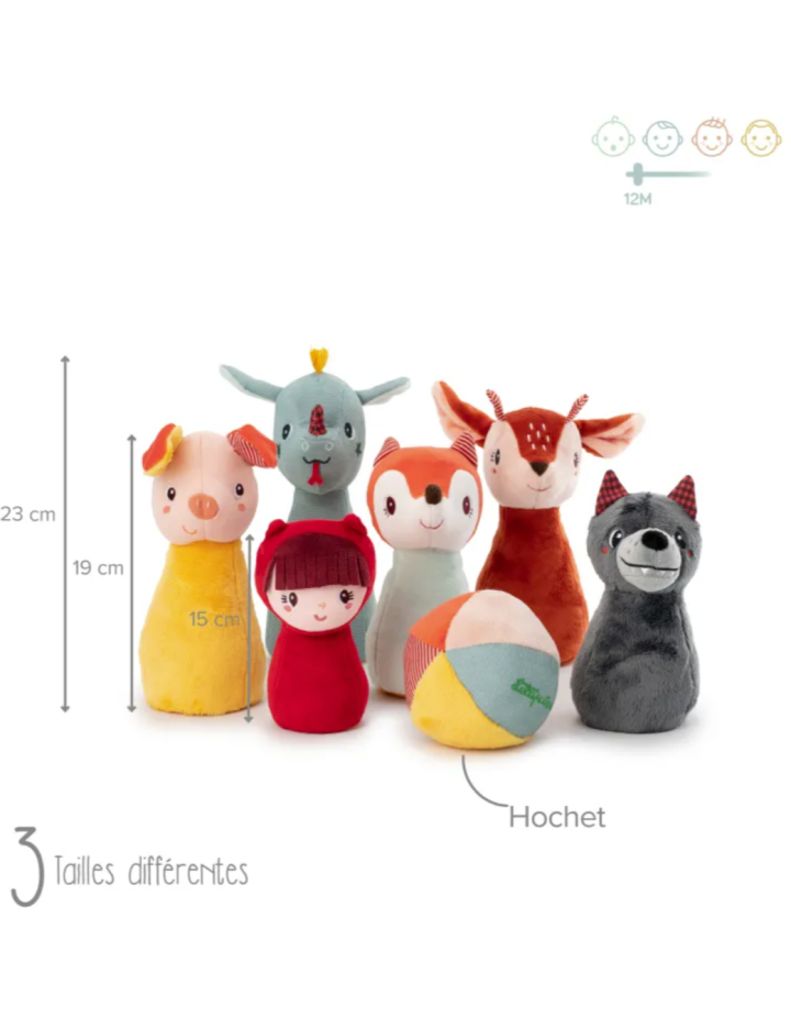 Jeu de quilles bébé en tissu Lilliputiens – Dès 18 mois