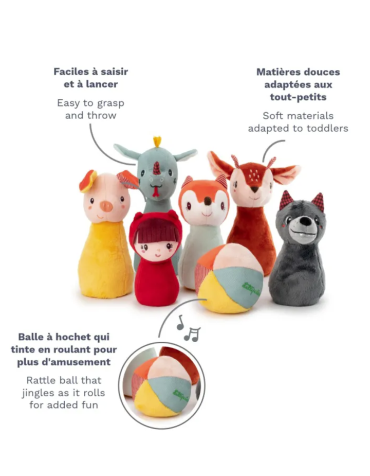 Jeu de quilles bébé en tissu Lilliputiens – Dès 18 mois