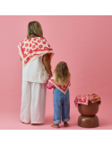 Foulard Lollilove beige rouge maman enfant | Atelier Wagram