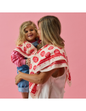 Foulard Lollilove beige rouge maman enfant | Atelier Wagram