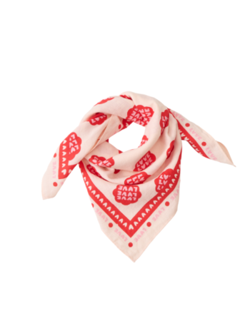 Foulard Lollilove beige rouge maman enfant | Atelier Wagram
