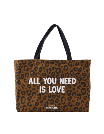 Cabas XL All You Need Is Love Léopard | Atelier Wagram