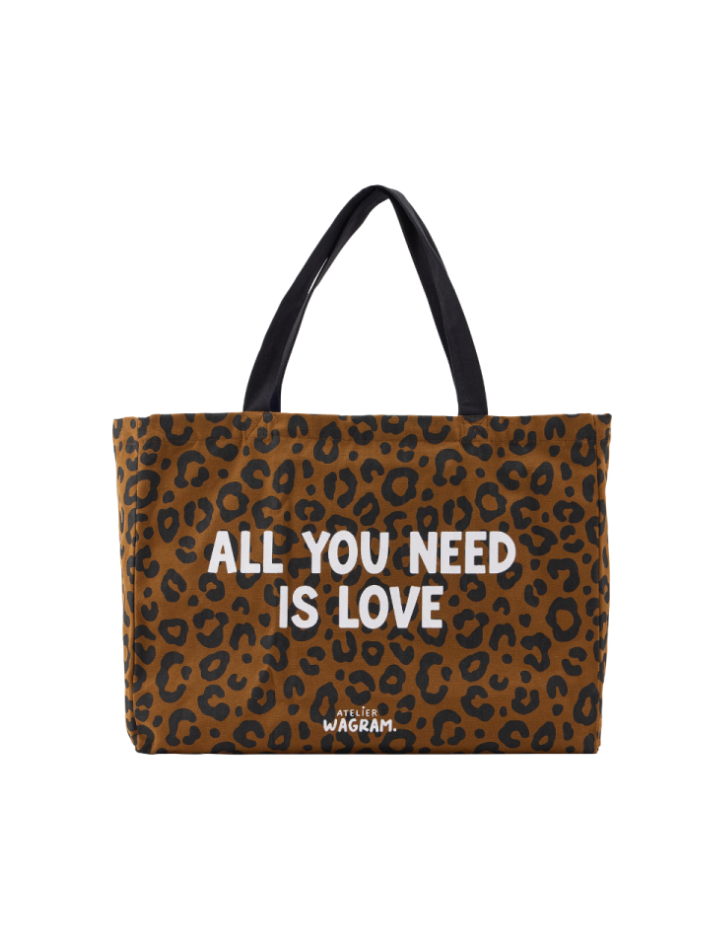 Cabas XL All You Need Is Love Léopard | Atelier Wagram