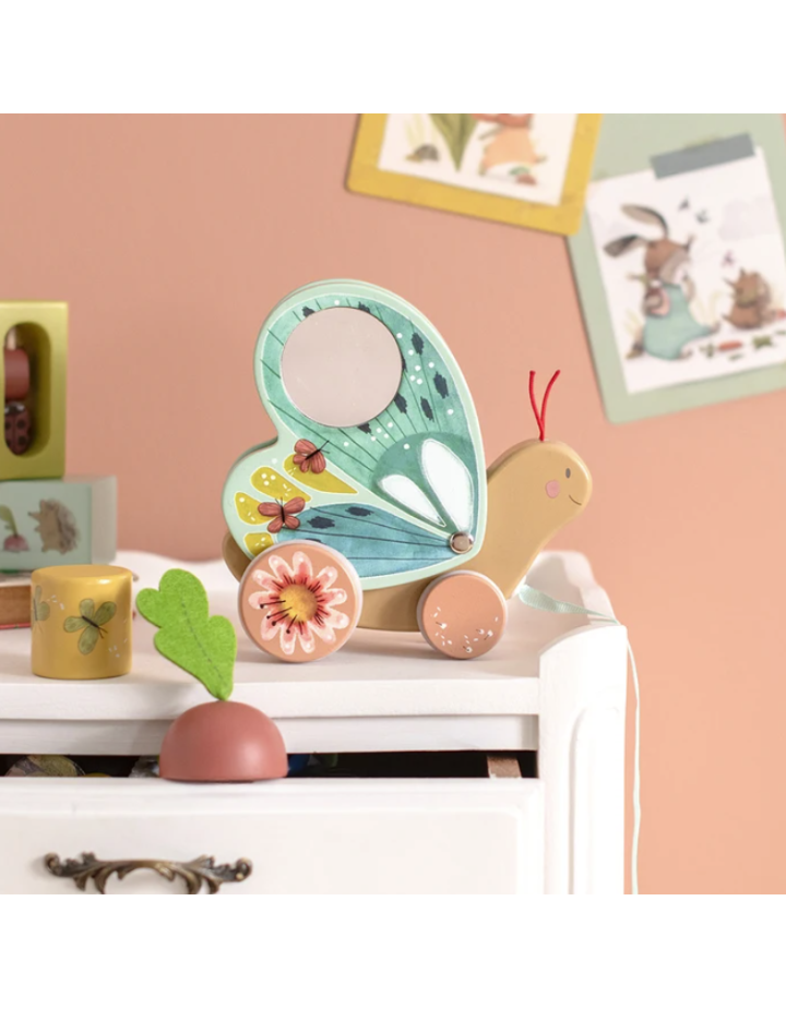 Papillon à tirer en bois Moulin Roty – Trois Petits Lapins