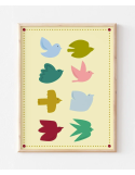 Affiche Twins Birds – Oiseaux colorés | Ma Petite Vie