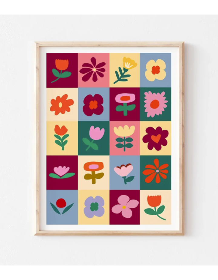 Affiche Patchwork Fleuri – Décoration florale | Ma Petite Vie