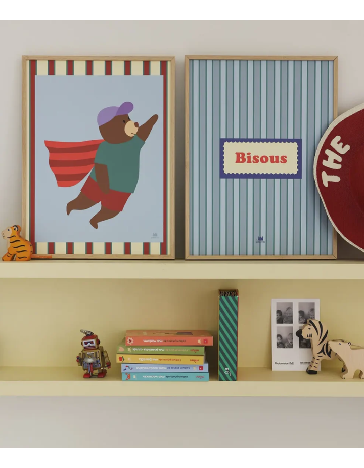 Affiche Ours Super-Héros – Décoration chambre enfant
