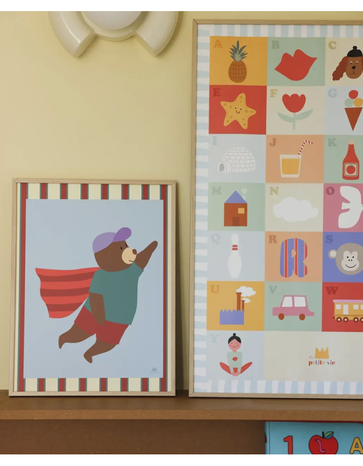 Affiche Ours Super-Héros – Décoration chambre enfant