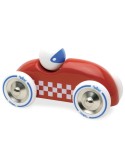 Voiture en bois Rallye checkers GM rouge - VILAC
