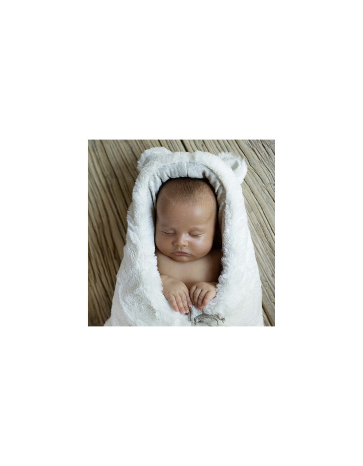 Nid d'ange hiver Snow white teddy - BABY SHOWER