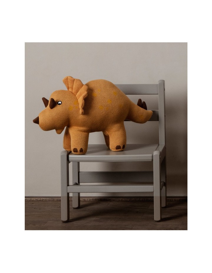 Doudou tricoté dino Tricera moutarde - LIEWOOD Doudou tricoté dino Tricera moutarde - LIEWOOD