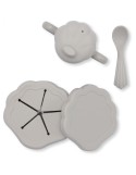 Set de vaisselle d'apprentissage en silicone Clam warm grey - KONGES SLOJD