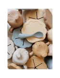 Set de vaisselle d'apprentissage en silicone Clam warm grey - KONGES SLOJD