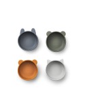 Lot de 4 bols en silicone blue mix - LIEWOOD Lot de 4 bols en silicone blue mix - LIEWOOD